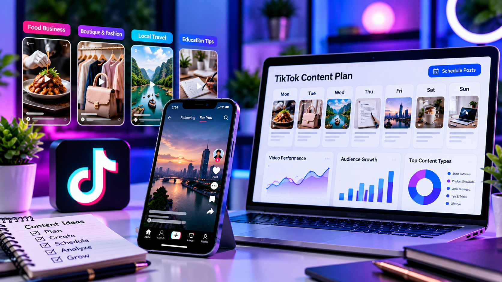 Social media service categories for Instagram, Facebook, TikTok, X, and Telegram